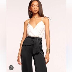 $545 Ramy Brook Exclusive Pierce 2 tone V-neck Jumpsuit NWT